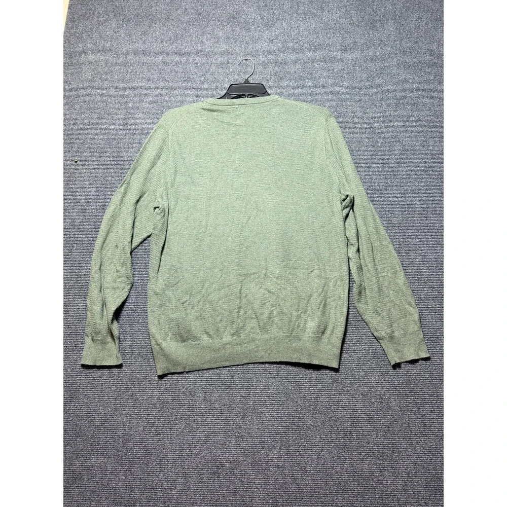 J.Crew Crewneck Sweater Mens XL Green Excellent Condition Cotton Textured Knit